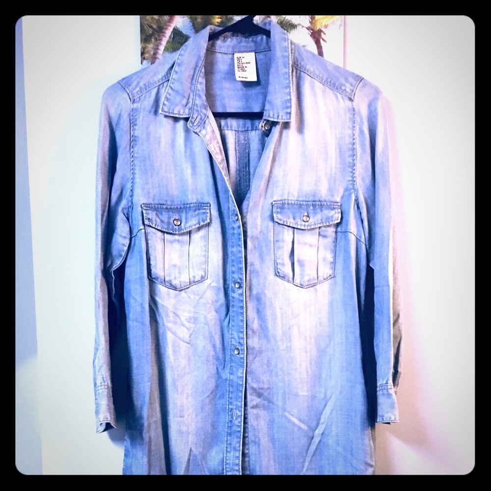 Denim button down dress